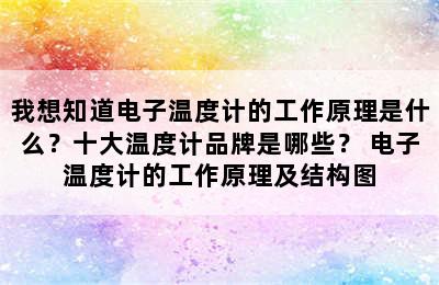 我想知道电子温度计的工作原理是什么？十大温度计品牌是哪些？ 电子温度计的工作原理及结构图